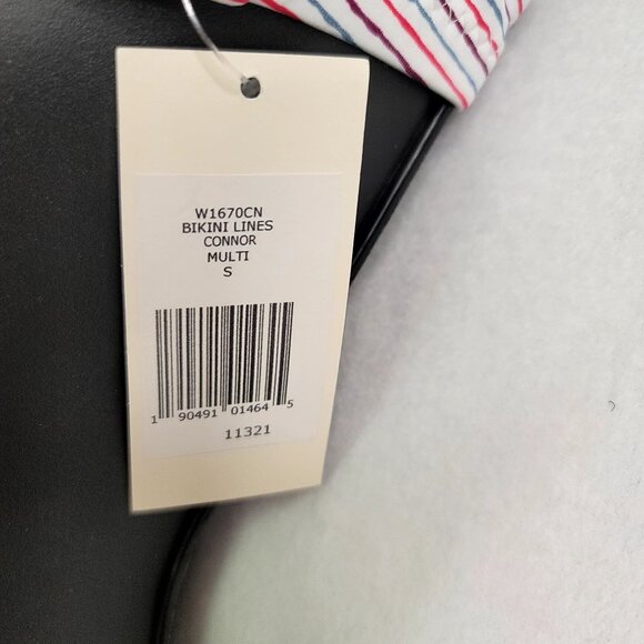 Eberjey Connor Multi-Color Striped Bikini Top Crisscross Back Small - Picture 3 of 5